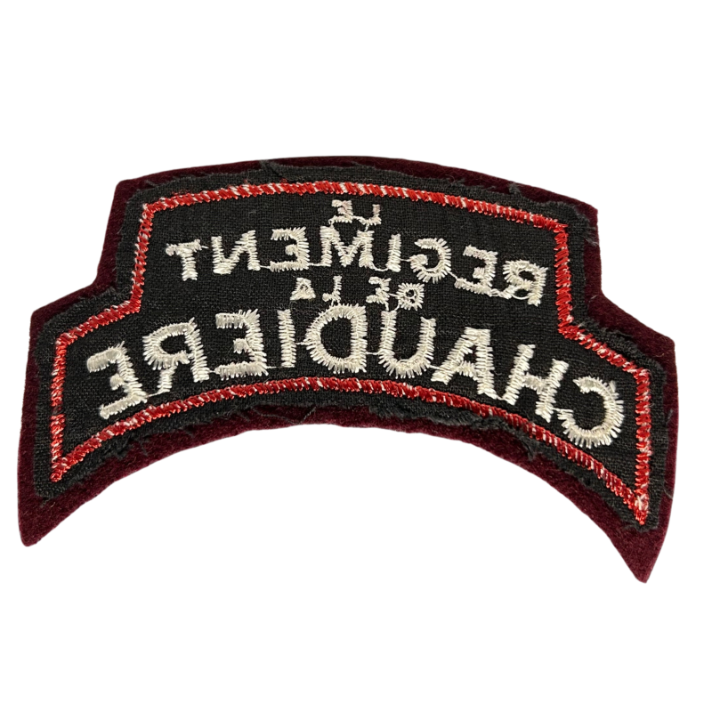 Shoulder Title, Le Régiment de la Chaudière, Normandy, Embroidered