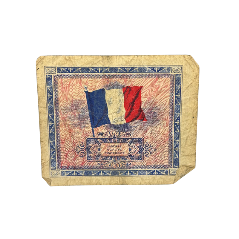 Banknote, Flag, (Invasion Money), 5 Francs, 1944