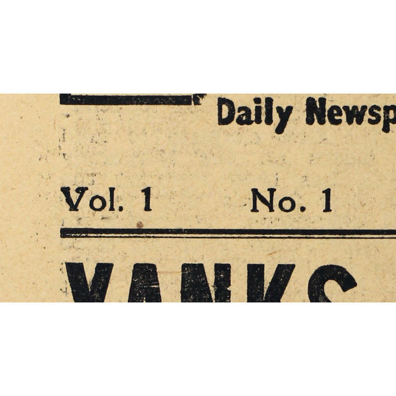 Journal, The Stars and Stripes, Vol. 1, No. 1, "Yanks Launch New Attack on Peninsula", 4 juillet 1944