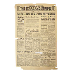 Journal, The Stars and Stripes, Vol. 1, No. 1, "Yanks Launch New Attack on Peninsula", 4 juillet 1944