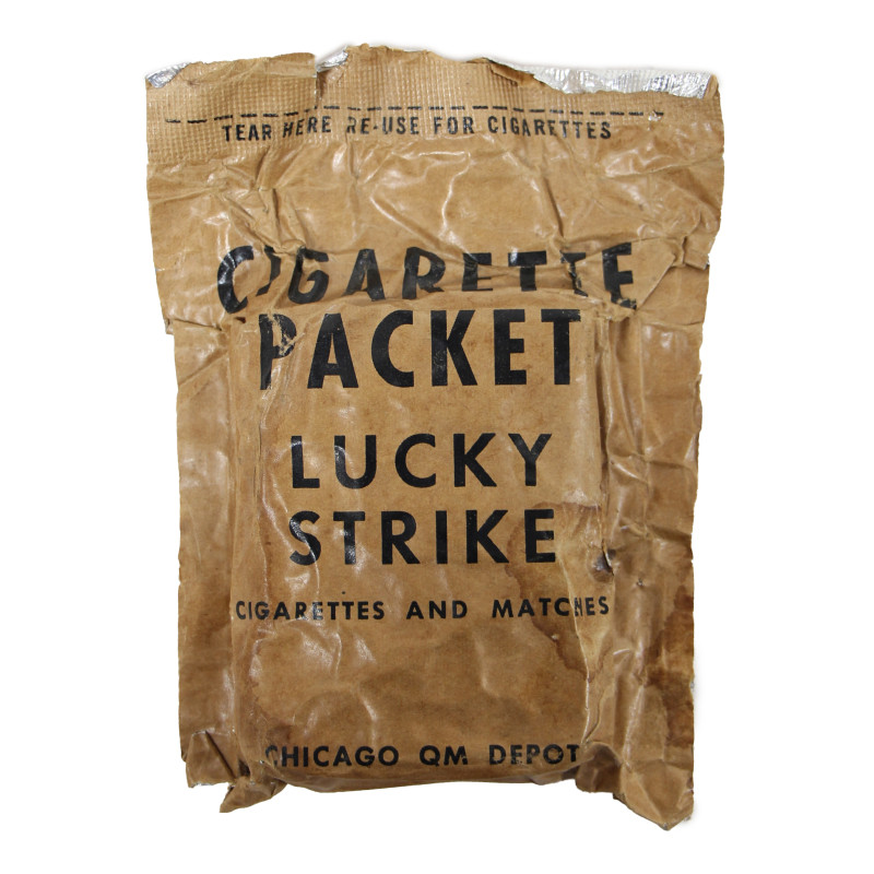 Paquet de cigarettes et allumettes, ration, LUCKY STRIKE, intact