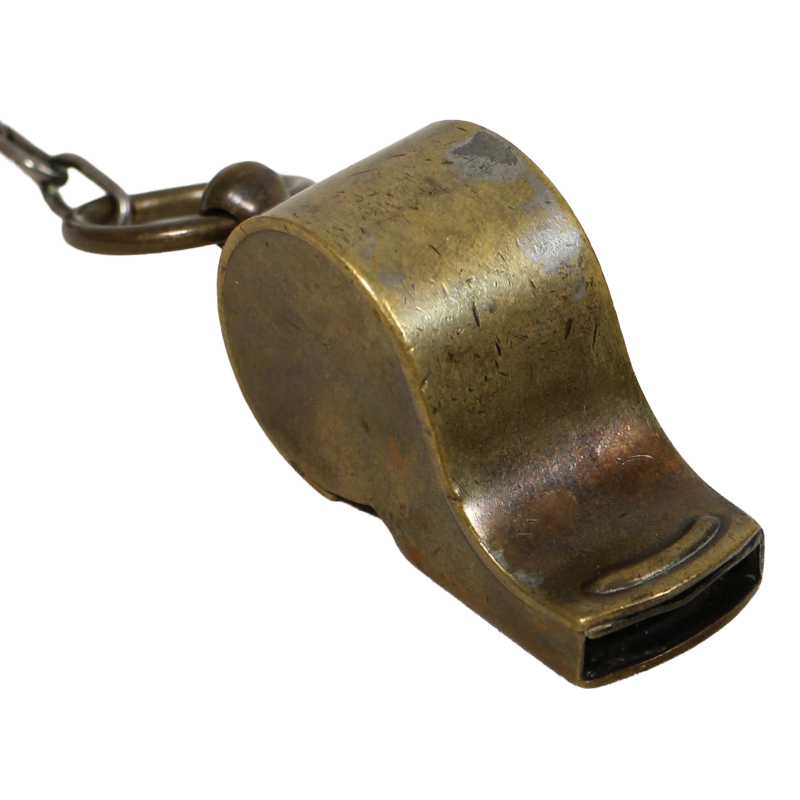 Whistle, Brass, with Chain and Hook