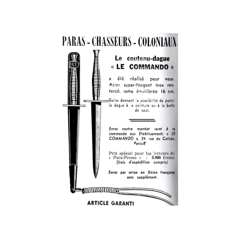Dagger, Fighting, French, Le Commando, SUPER-NOGENT, with Scabbard