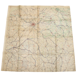 Carte aéronautique, Luftwaffe, PARIS-REIMS-TOURS-DIJON, 1/500 000, plastifiée
