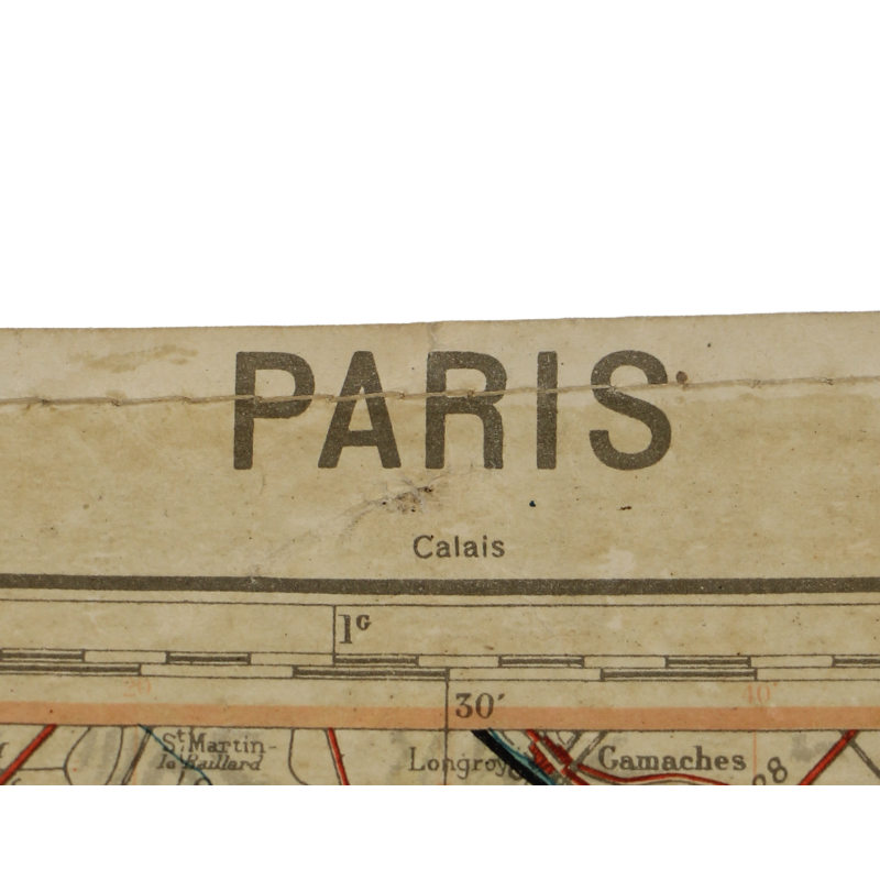 Chart, Navigation, Luftwaffe, PARIS-REIMS-TOURS-DIJON, 1:500,000, Laminated