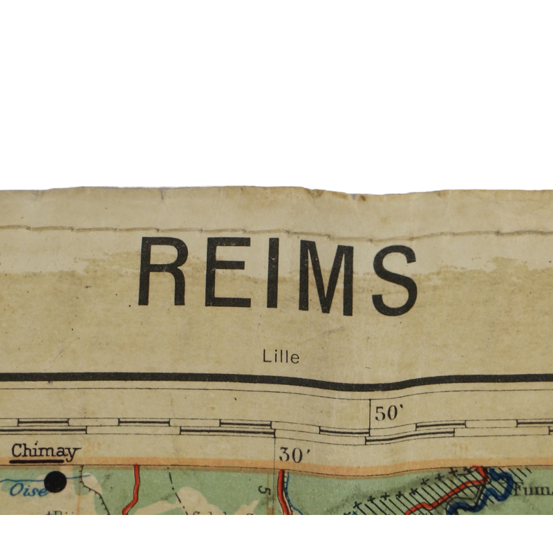 Chart, Navigation, Luftwaffe, PARIS-REIMS-TOURS-DIJON, 1:500,000, Laminated