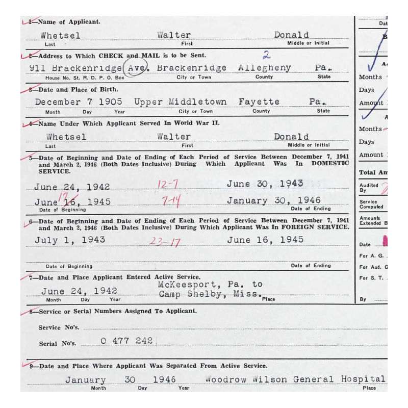 Grouping, Maj. Walter Whetsel, Chaplain, 359th Engineer General Service Regt., ETO