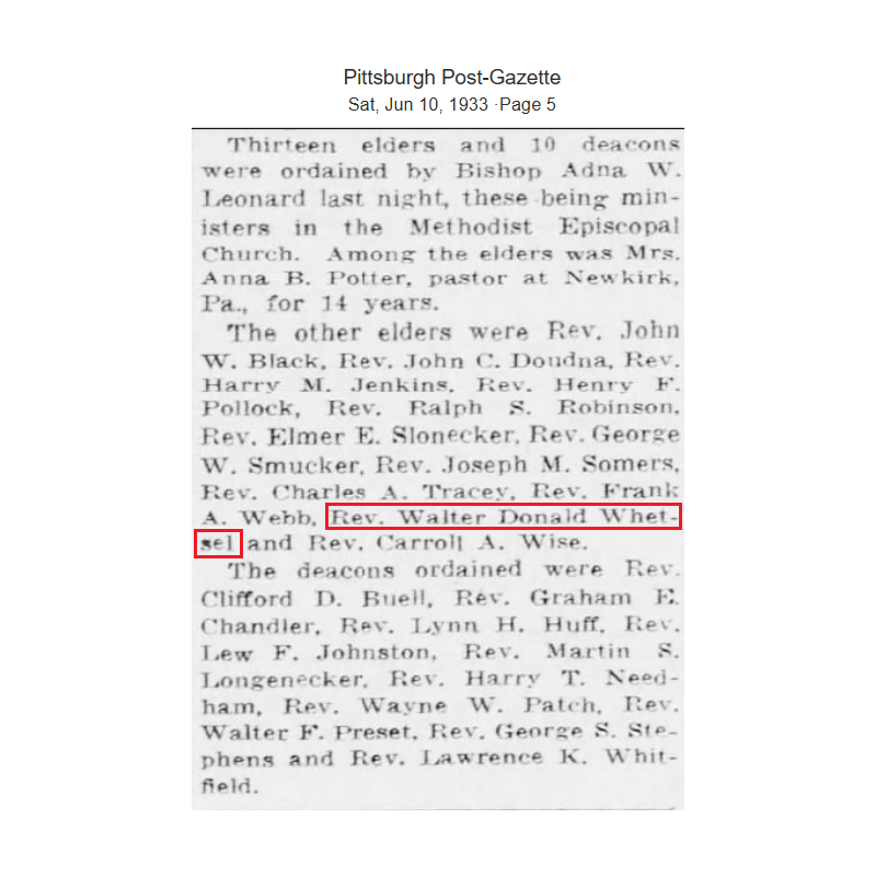 Grouping, Maj. Walter Whetsel, Chaplain, 359th Engineer General Service Regt., ETO