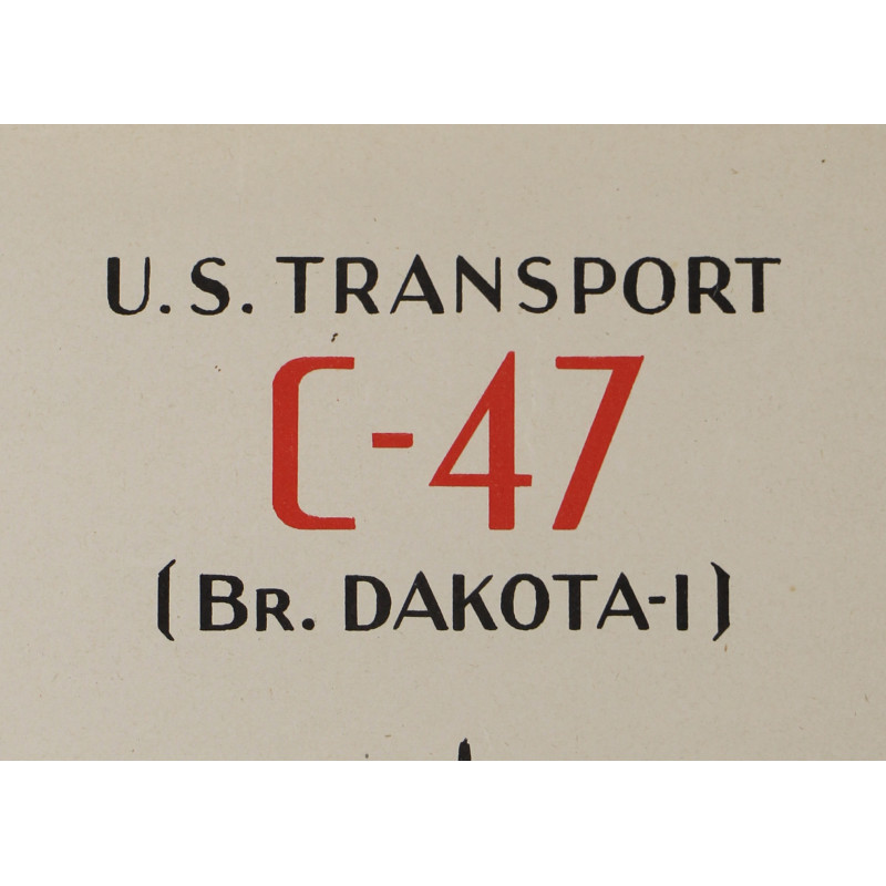 Poster d'identification, C-47 Skytrain, USAAF, 1942