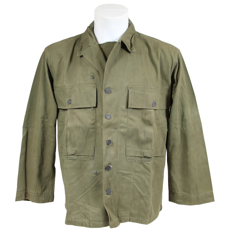 Veste HBT, imprégnée, Pfc. Louis Seifert, Co. K, 116th Inf. Regt., 29th Infantry Division, ETO