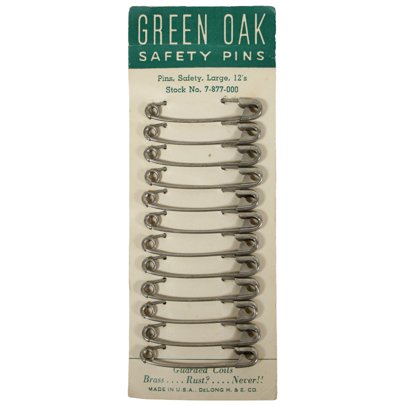 Épingles à nourrice, sacoche médicale, Green Oak, DELONG H. & E. CO.