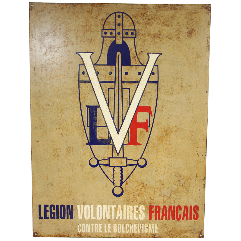 Panneau métallique, LVF, Légion des Volontaires Français contre le Bolchévisme, Montargis