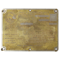Plaque de moteur d'avion, PRATT & WHITNEY, PB4Y-2 Privateer, US Navy