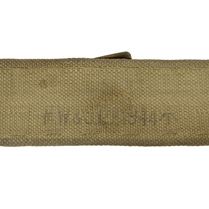 Ceinturon britannique en web, Pattern 1937, M.W. & S. LTD. 1944 /I\, blancoté