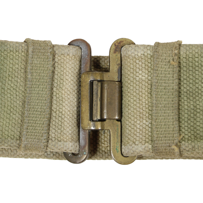 Ceinturon britannique en web, Pattern 1937, M.W. & S. LTD. 1944 /I\, blancoté