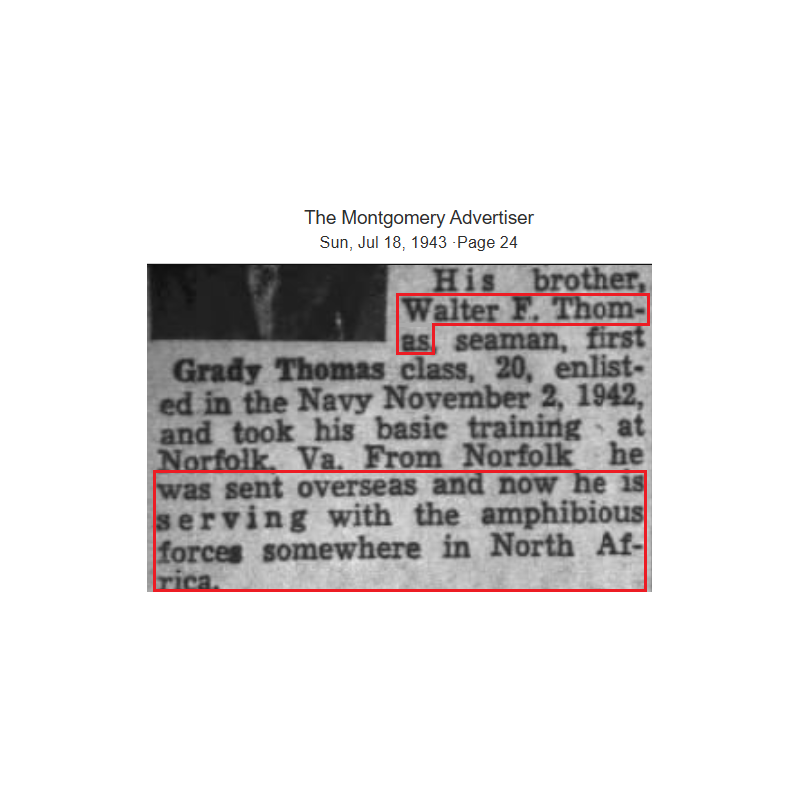 Laissez-passer, HQ, SBS, SOS, ETOUSA, CM3c Walter Thomas, 2nd NBB, MTO & ETO