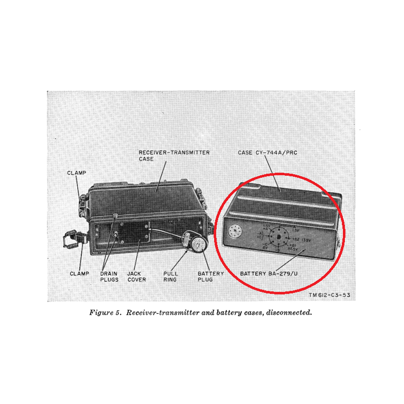 Batterie BA-279, émetteur-récepteur PRC-8, PRC-9, PRC-10