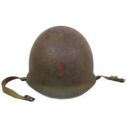 Casque M1, pattes fixes, 1st Infantry Division, liner Firestone, Normandie
