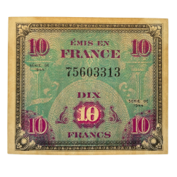 Billet drapeau (billet d'invasion), 10 francs, 1944