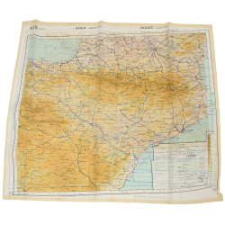 Carte d'évasion en soie, Péninsule ibérique, 1943, RAF & USAAF, état neuf