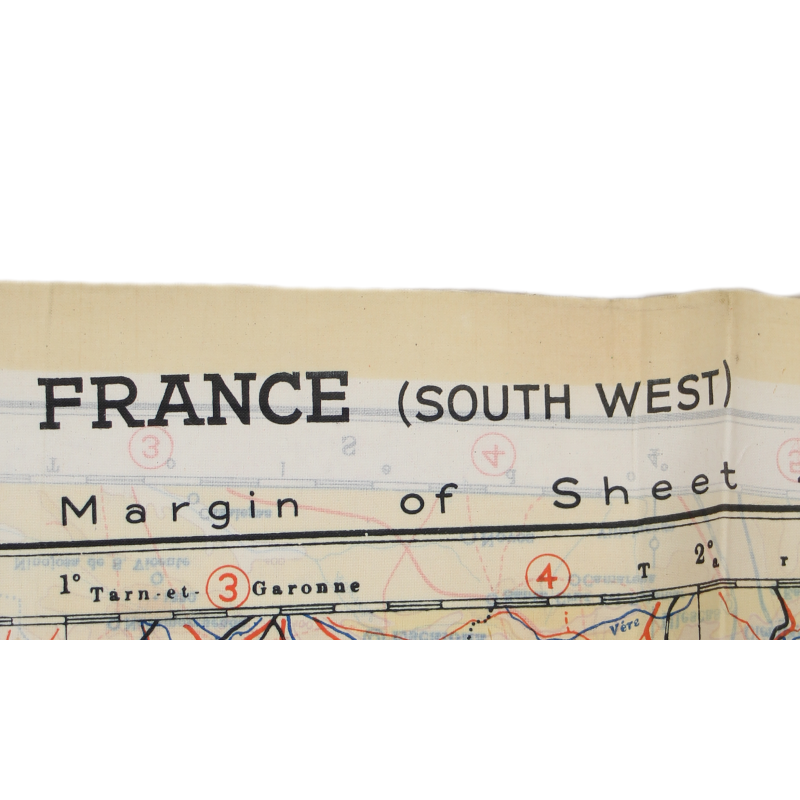 Carte d'évasion en soie, Péninsule ibérique, 1943, RAF & USAAF, état neuf