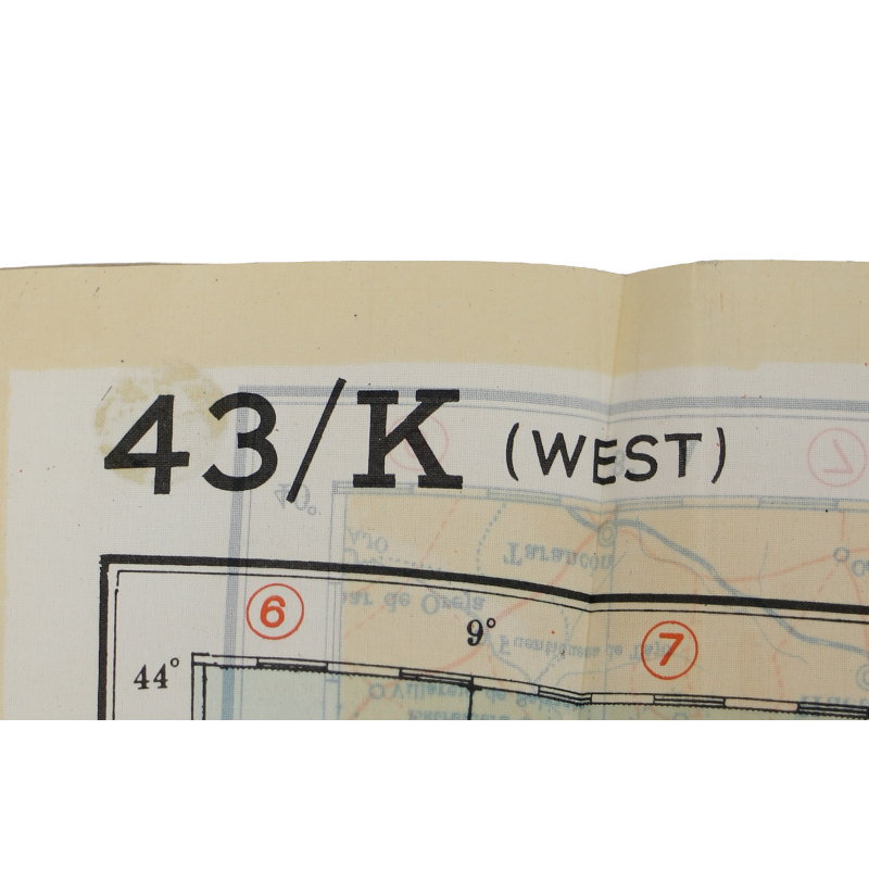 Carte d'évasion en soie, Péninsule ibérique, 1943, RAF & USAAF, état neuf