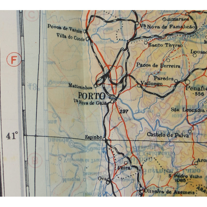 Carte d'évasion en soie, Péninsule ibérique, 1943, RAF & USAAF, état neuf