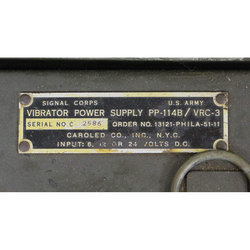 Alimentation, vibrateur, PP-114B/VRC-3, pour émetteur-récepteur BC-1000 (SCR-300), 1951