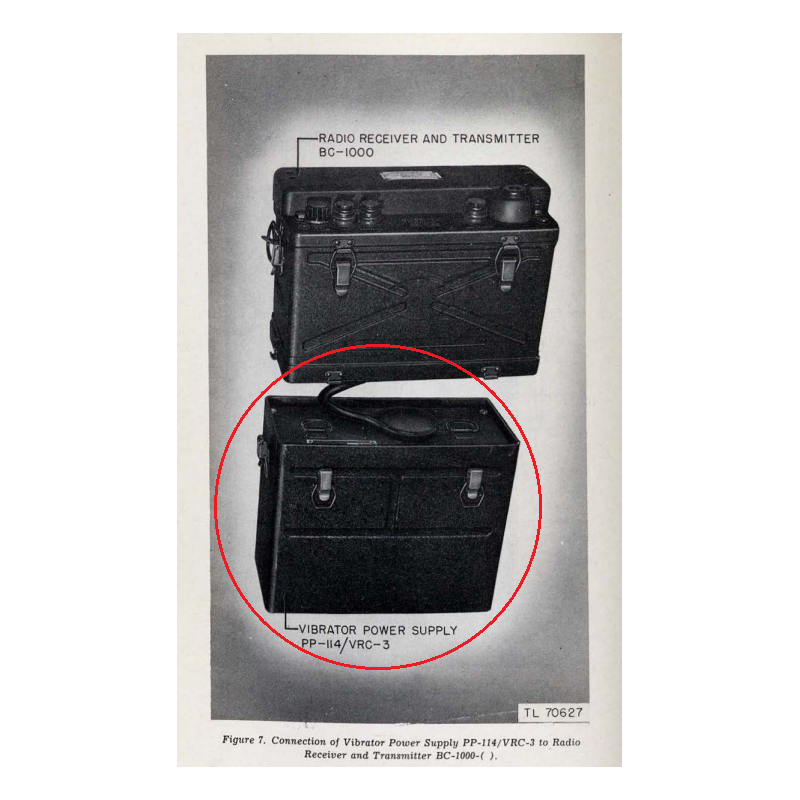 Alimentation, vibrateur, PP-114B/VRC-3, pour émetteur-récepteur BC-1000 (SCR-300), 1951