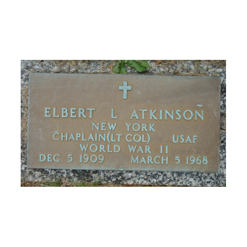 Bureau de campagne, Maj. Elbert Atkinson, Chaplain, 8th Air Force & First Allied Airborne Army, ETO
