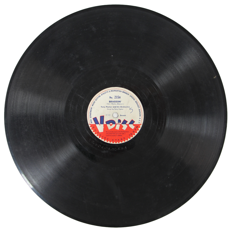 Disque, V-DISC, 78 tours, War Department, No. 215, Tony Pastor and his Orchestra