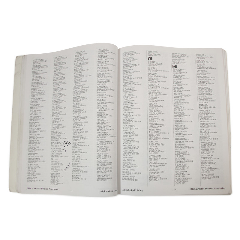 Rosters, 101st Airborne Division, liste d'effectifs, annuaire et DVD