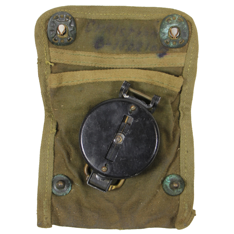 Boussole de marche, W.& L.E. GURLEY, avec pochette imprégnée, nominative