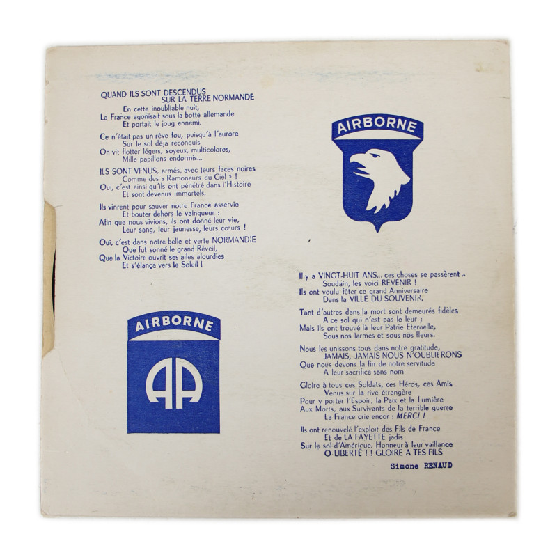 Disque, 33 tours, La nuit du 5 au 6 juin 1944 à Sainte-Mère-Église, 1972