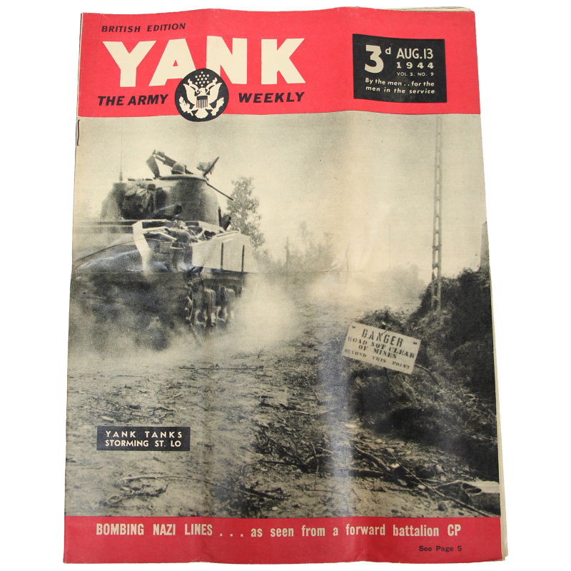 Magazine YANK, British Edition, 13 août 1944, "Yank Tanks Storm St. Lô"