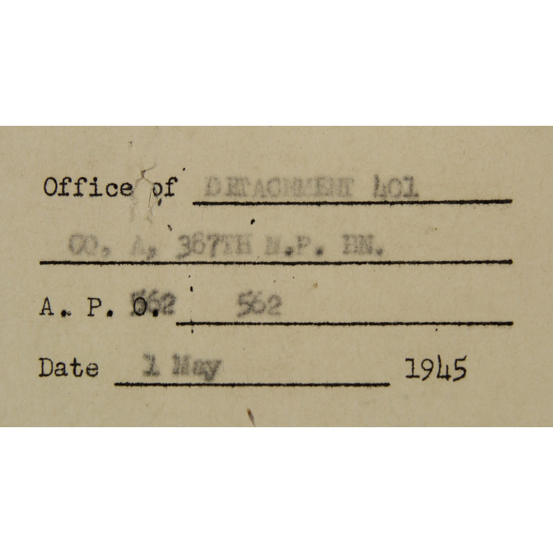 Rapport disciplinaire, T/5 Charles Hummer, 279th Port Co., Montebourg, Normandie