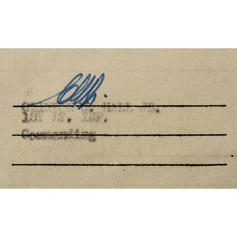 Rapport disciplinaire, T/5 Charles Hummer, 279th Port Co., Montebourg, Normandie