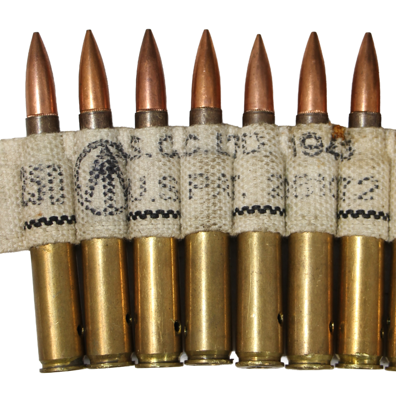 Bande de mitrailleuse Browning M1919A4, calibre .30, dans sa boîte, CANCO