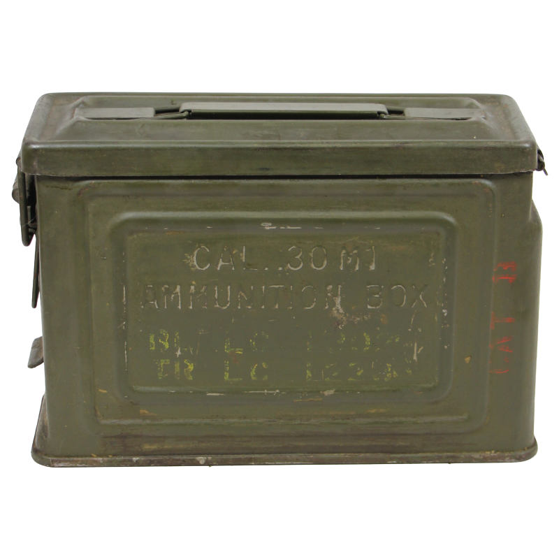 Bande de mitrailleuse Browning M1919A4, calibre .30, dans sa boîte, CANCO