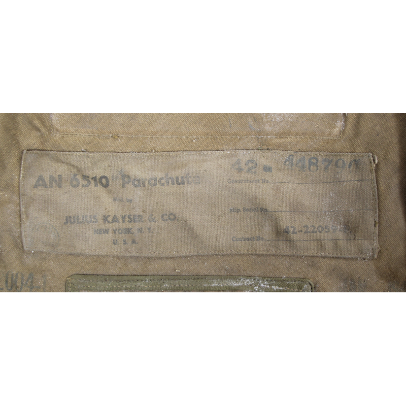 Enveloppe de parachute AN-6510, USAAF, JULIUS KAYSER & CO. 1942