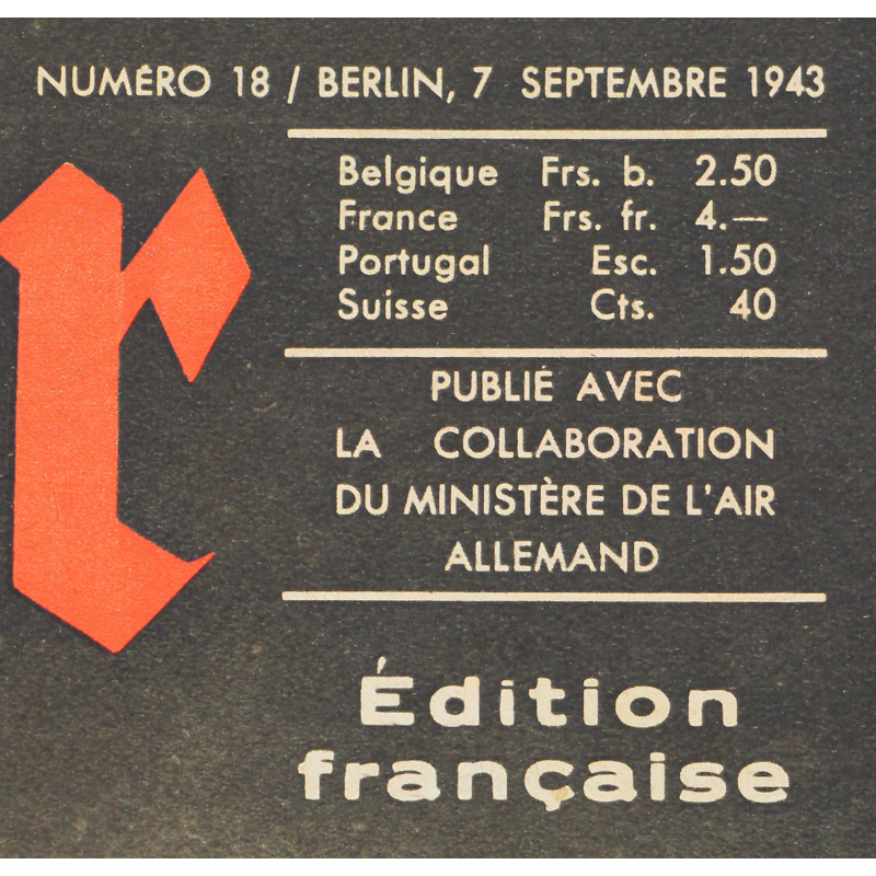 Magazine, Der Adler, September 7, 1943, French Edition