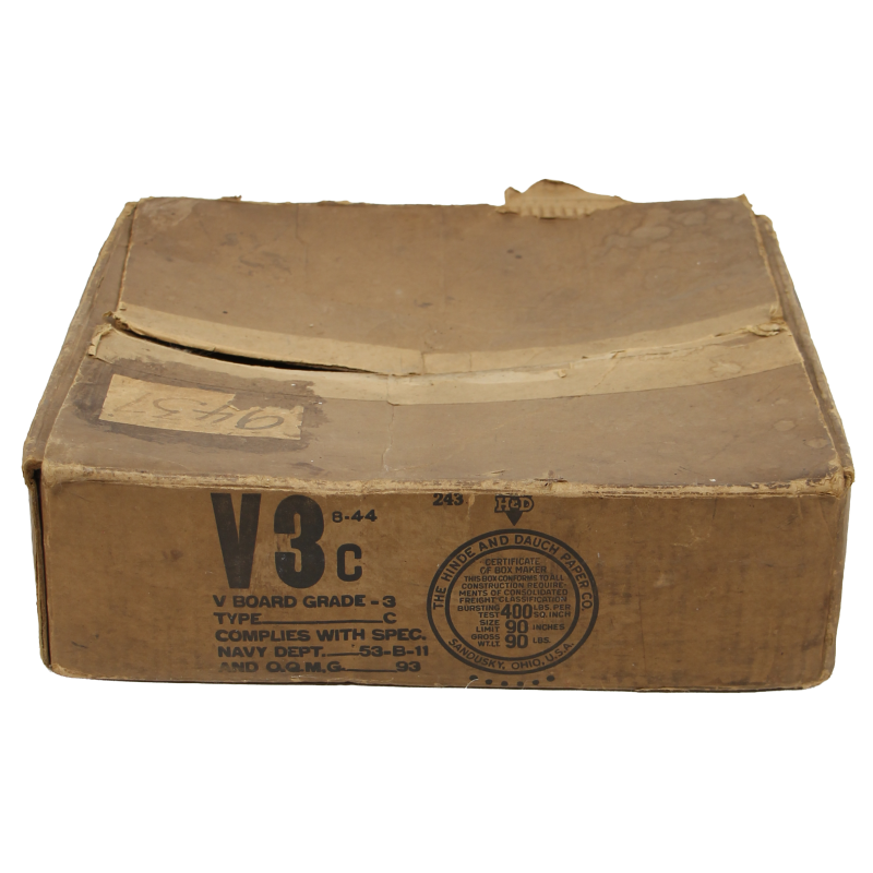 Carton, 20 V-DISC Records, 78 RPM, War Department, Special Services Division, August 1944, Empty