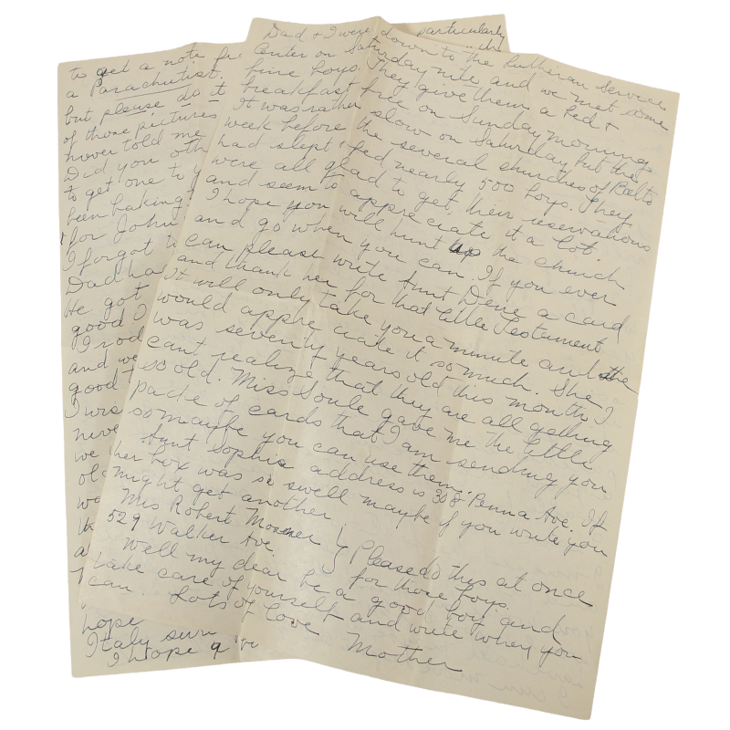 Lettre, Pvt. Ray Geddes, Fort Benning, 501st PIR, 8 avril 1943