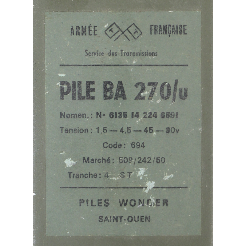 Batterie BA-270/u, pour radio AN/PRC-6, TR-PP-8
