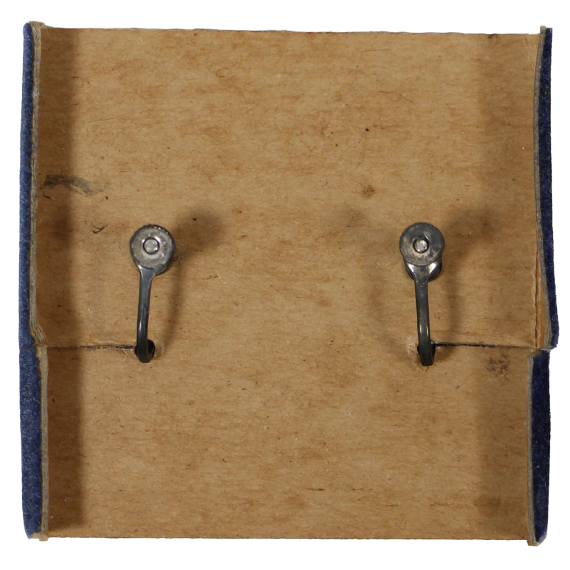 Boucles d'oreilles, Sweetheart, US Navy, Sterling, plaqué or, dans leur boîte