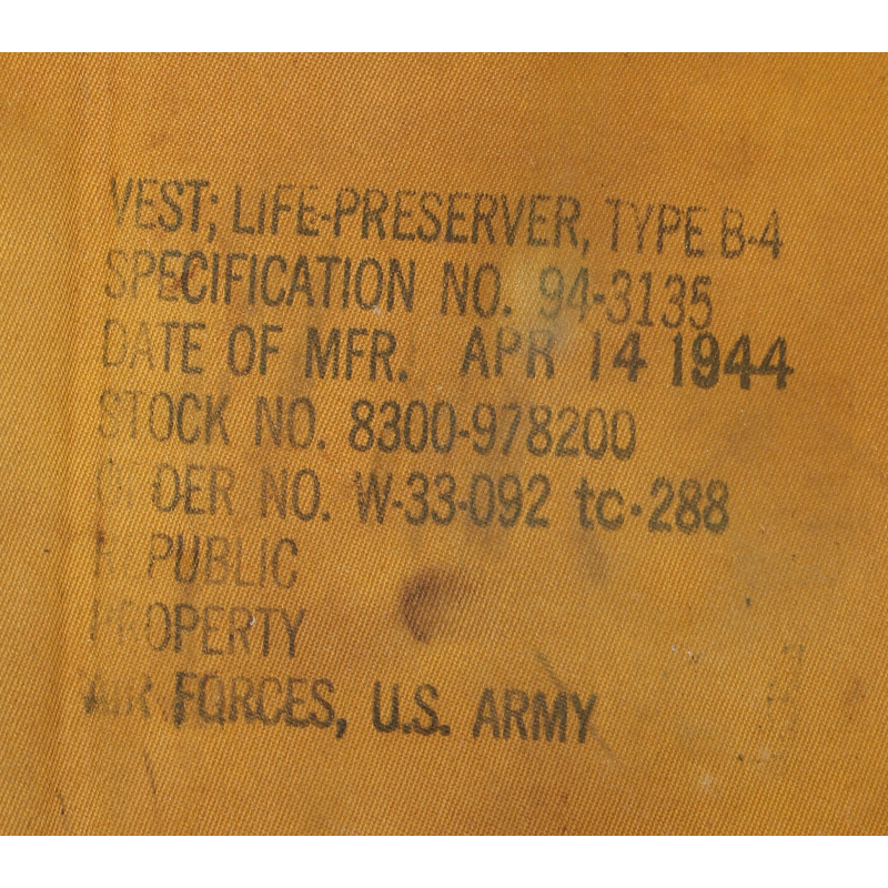 Preserver, Life, Type B-4, USAAF, 1944