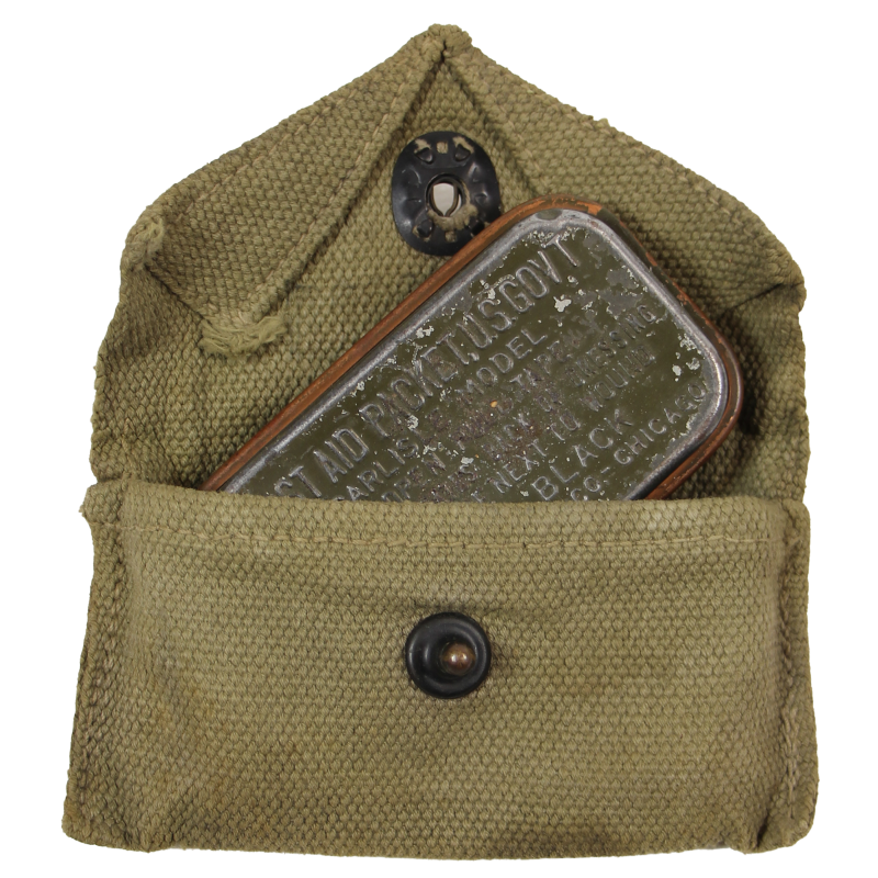 Pouch, First-Aid, M-1924, with Packet, First-Aid, Carlisle
