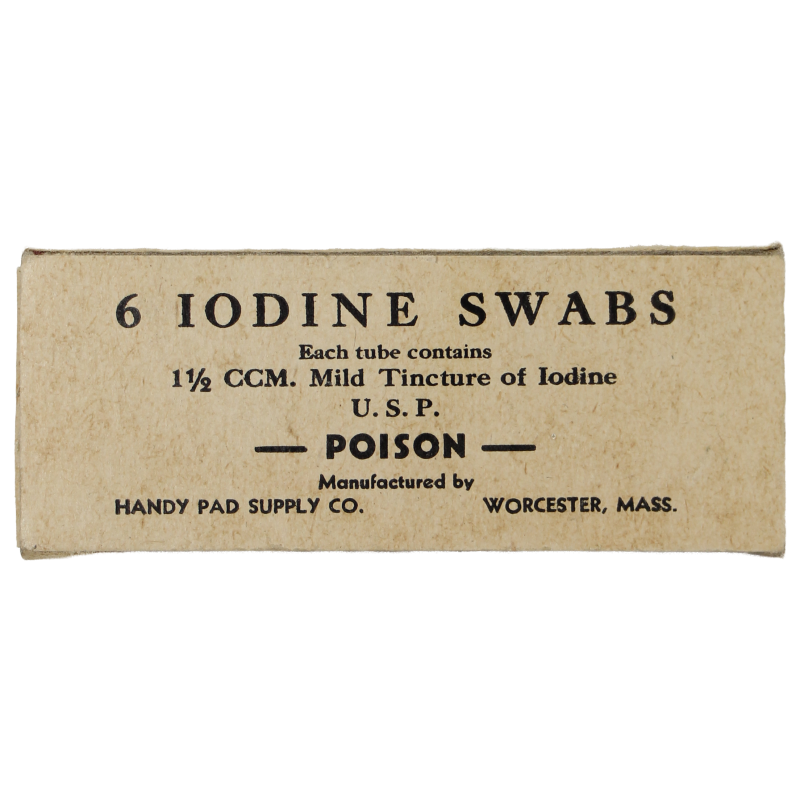 Boîte de tampons de teinture d'iode, HANDY PAD SUPPLY CO., October 1942, pleine