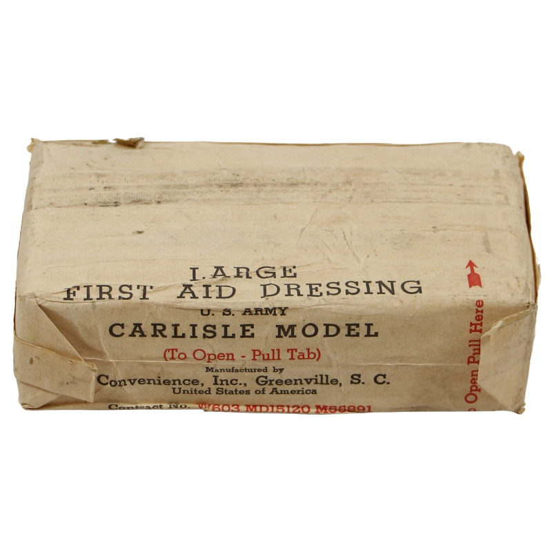 Pansement, Large First-Aid Dressing, US Army, Carlisle Model, Convenience, Inc., intact