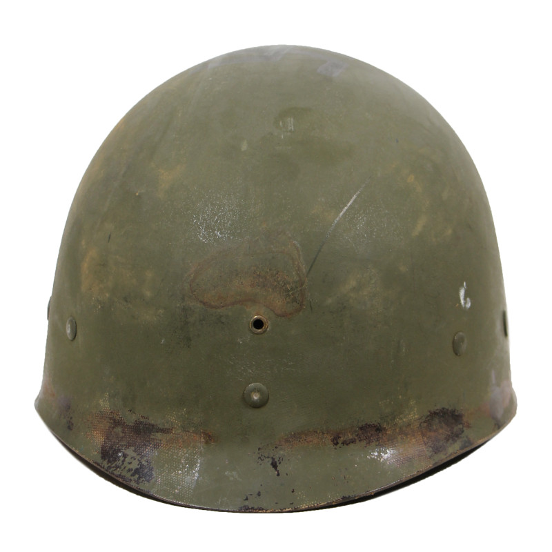 Helmet, M1, Swivel Loops, Medic, Three Red Crosses, MSA Liner, Green A Washers